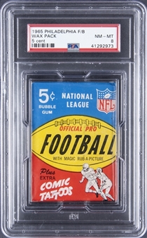 1965 Philadelphia Football Unopened Five-Cent Wax Pack - PSA NM-MT 8